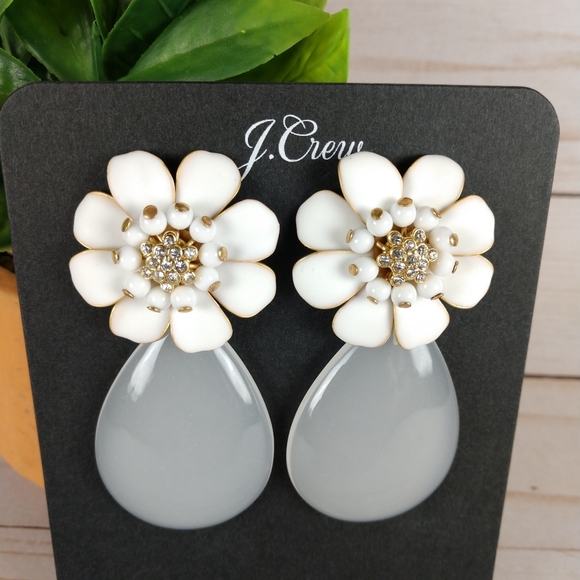 J. Crew Flower Drop Earrings - Picture 2 of 4